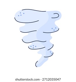 Dibujado a mano Huracán y viento. Elemento de diseño de cielo y Clima. Ilustración vectorial aislada sobre fondo blanco.