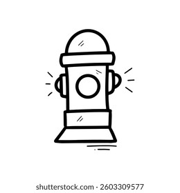 Hand Drawn Hydrant Illustration. Doodle Vector. Isolated on White Background - EPS 10 Vector
