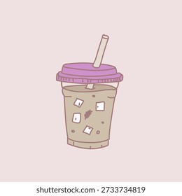 Hand Drawn Ice Coffee Illustration Whimsical