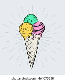 Hand drawn  of Ice Cream.