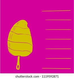 hand drawn ice cream backgound card vector