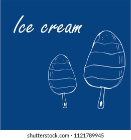 hand drawn ice cream backgound card vector