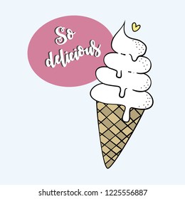 Hand drawn ice cream background vector ilustration