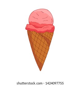 Hand drawn ice cream. Cartoon collection with isolated ice cream for print design. Cute vector illustration.