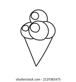 Hand drawn ice cream cone. Vector illustration.
