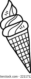 Hand Drawn ice cream cone illustration isolated on background