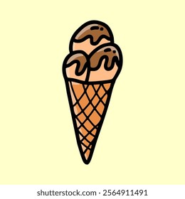 Hand Drawn Ice Cream Cone Chocolate