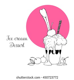 Hand drawn Ice Cream Dessert