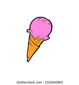 hand drawn ice cream doodle vector