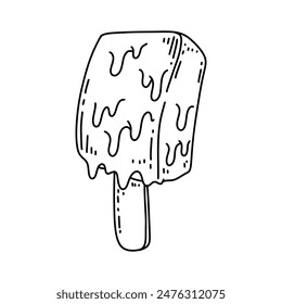 Hand drawn ice cream. Doodle style ice cream. Vector illustration