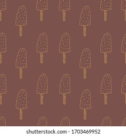 Hand drawn Ice cream food seamless pattern. Ice cream Vector illustration in doodle style