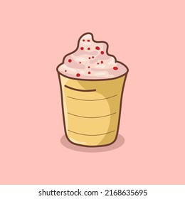 Hand Drawn Ice Cream in Glass Illustration