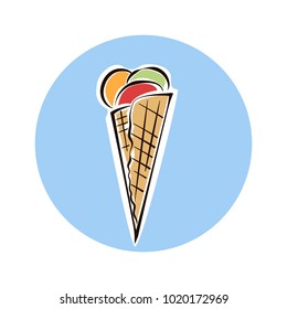 Hand drawn ice cream icon . Vector isolated