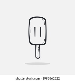 Hand drawn Ice cream icon Design Template. Illustration vector graphic. doodle ice cream print. Perfect for for cafe menu, card, birthday card decoration.
