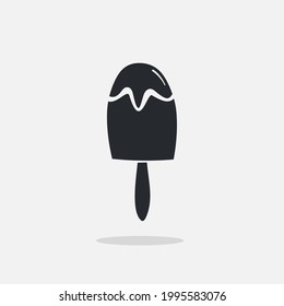 Hand drawn Ice cream icon Design Template. Illustration vector graphic. doodle ice cream black glyph style isolated on white background. Perfect for for cafe menu, birthday card decoration.