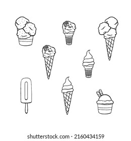 Hand Drawn Ice Cream Illustration Set