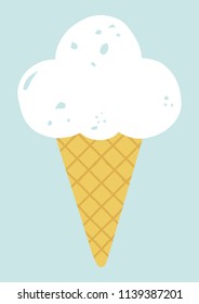 Hand drawn ice cream isolated. Vector illustration.