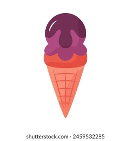 Hand drawn ice cream on white background.