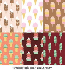 Hand drawn ice cream pattern