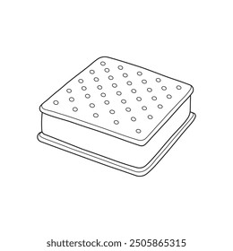 Hand drawn ice cream sandwich icon Cartoon Vector illustration Isolated on White Background