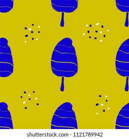 hand drawn ice cream seamless pattern vector