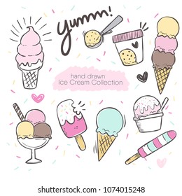 Hand drawn ice cream set