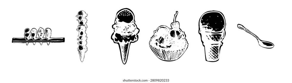 Hand drawn ice cream