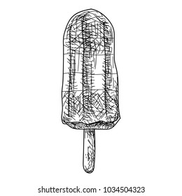 Hand drawn ice cream . Vector isolated