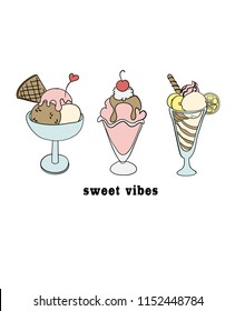 Hand drawn ice cream vector design