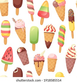 Hand Drawn Ice Cream Vector Artistic Drawing. Summer Illustration Sweet Fast Food