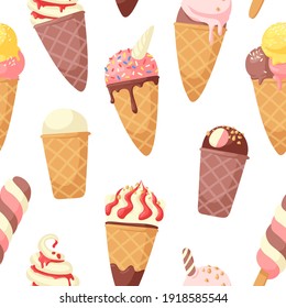 Dibujo artístico del vector de helados dibujado a mano. Ilustración de verano Comida rápida dulce