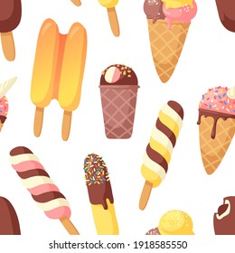Hand Drawn Ice Cream Vector Artistic Drawing. Summer Illustration Sweet Fast Food