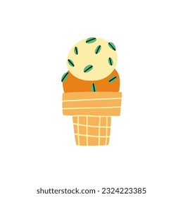 helado hecho a mano. ilustración vectorial en estilo plano