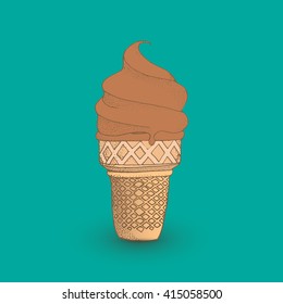 Hand drawn ice cream. Vector