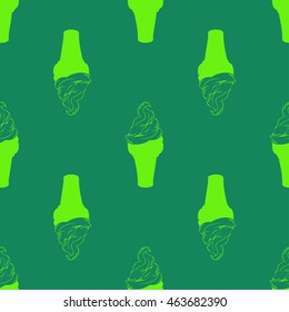 hand drawn ice cream vector seamless pattern