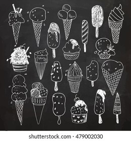 Hand- drawn Ice cream vector drawings set