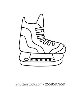 Hand drawn ice skate doodle vector illustration