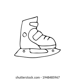 Hand Drawn Ice Skates Icon In Vector. Doodle Ice Skates Icon In Vector. Isolated Doodle Ice Skates Illustration