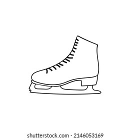 Hand Drawn Ice Skates Icon In Vector. Doodle Ice Skates Icon In Vector. Isolated Doodle Ice Skates Illustration