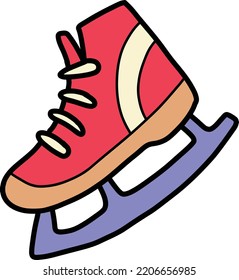 Hand Drawn Ice Skates Illustration Isolated On Background