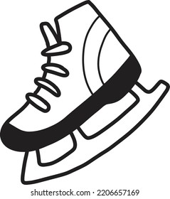 Hand Drawn Ice Skates Illustration Isolated On Background