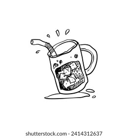 Hand drawn of ice tea