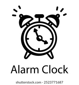 Icono dibujado a mano del reloj de alarma 