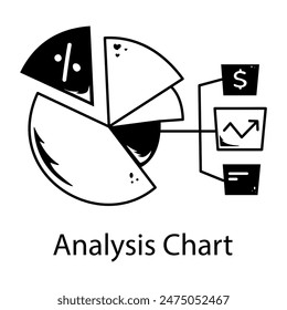 Un icono dibujado a mano del gráfico de análisis 