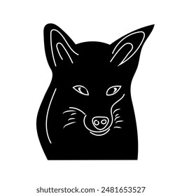 Hand Drawn icon of Andean Fox or Zorro Culpeo