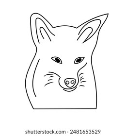 Hand Drawn icon of Andean Fox or Zorro Culpeo