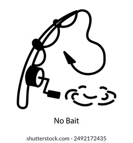 A hand drawn icon of angler with no bait 