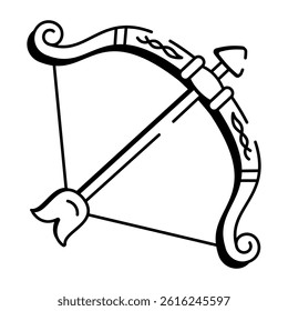 A hand drawn icon of an archery bow
