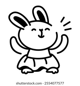 A hand drawn icon of ballerina Bunny 

