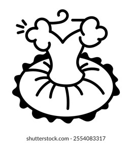 A hand drawn icon of ballet frock

